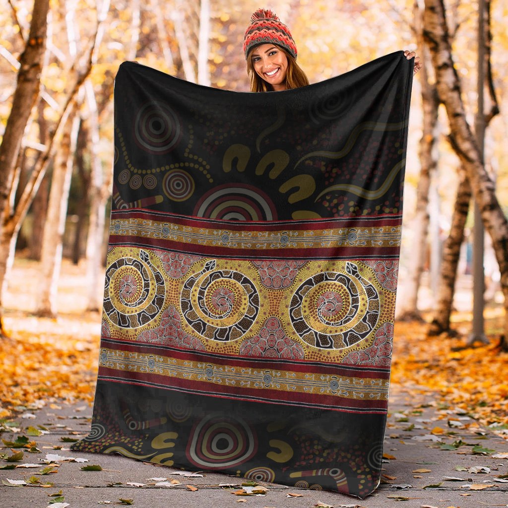 Aboriginal Blanket - Snake Dot Panting Art - Vibe Hoodie Shop