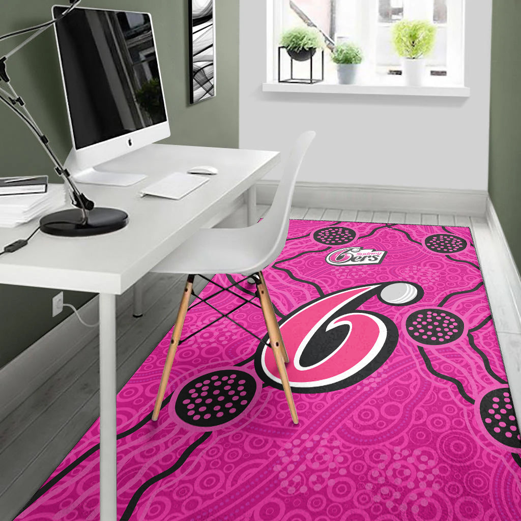 Sydney Sixers Area Rug - Aboriginal Dot Painting - - Vibe Hoodie Shop