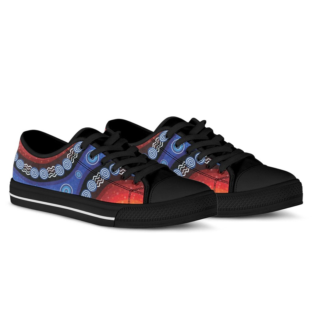 Low Top - Aboriginal Color Dot Painting - Vibe Hoodie Shop