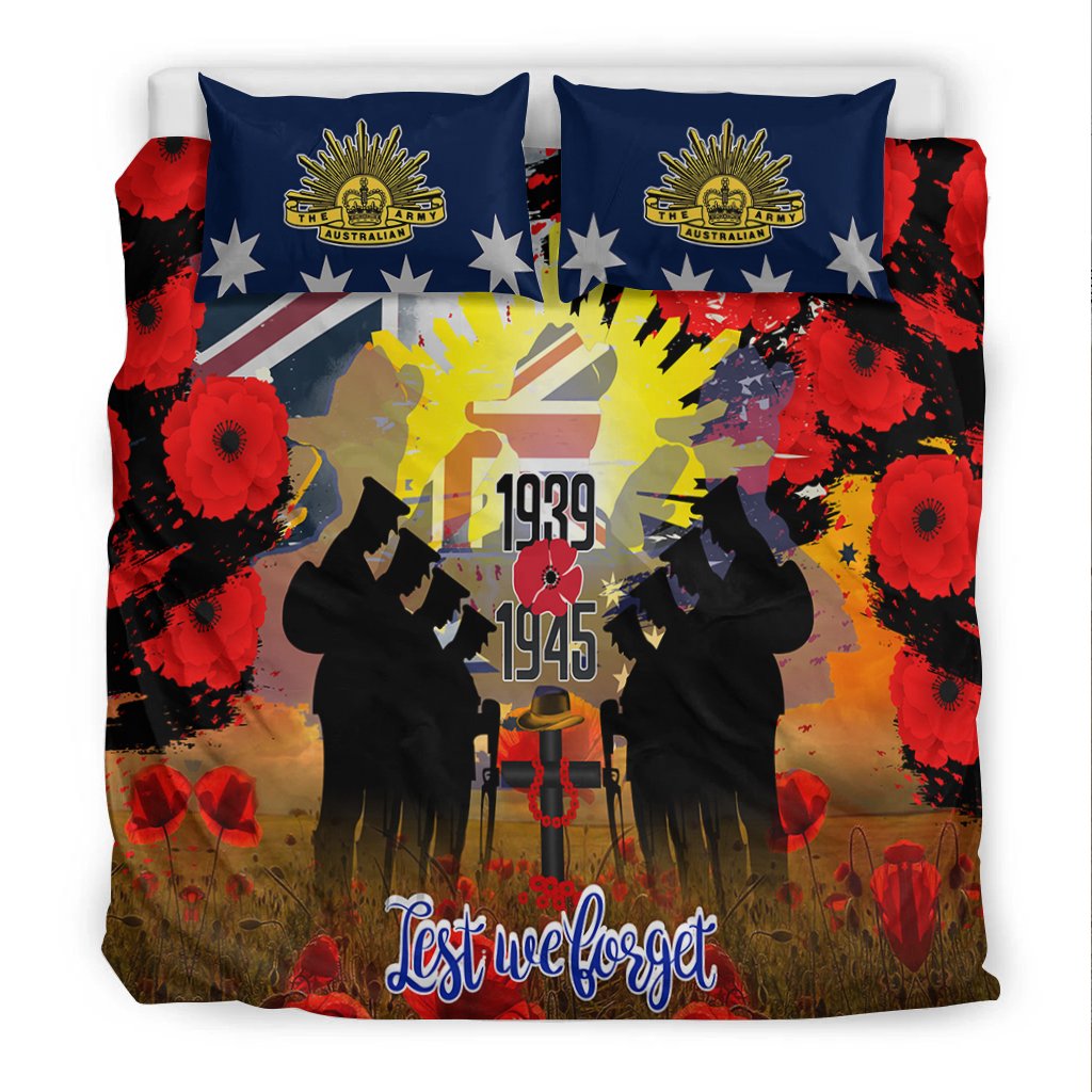 Bedding Set - ANZAC Day 2021 World War II Commemoration 1939 - 1945 - Vibe Hoodie Shop