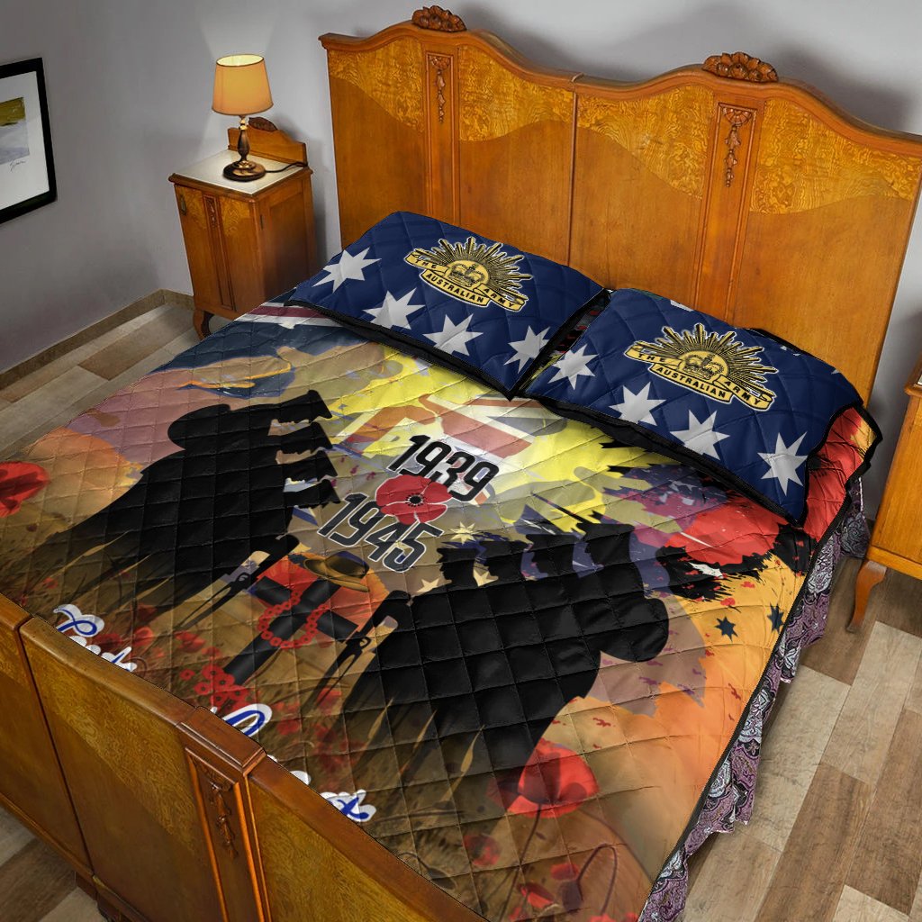 Quilt Bed Sets - ANZAC Day 2021 World War II Commemoration 1939 - 1945 - Vibe Hoodie Shop