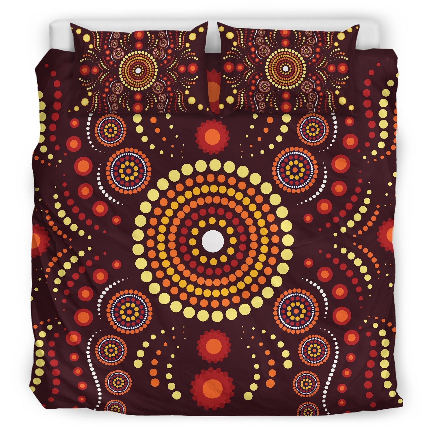 Aboriginal Bedding Set - Indegenous Dot Painting Art - Vibe Hoodie Shop