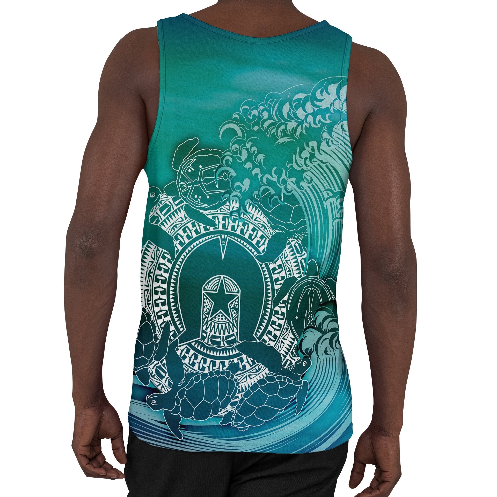 Custom Aboriginal Men's Tank Top, Torres Strait Islands in Wave - Vibe Hoodie Shop