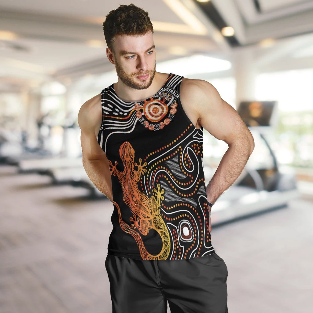 Aboriginal Men's Tank Top - Lizard Sunshine - Vibe Hoodie Shop