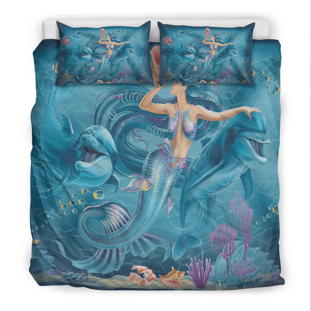 Bedding Set - Australia Beautiful Mermaid With Dolphin - Vibe Hoodie Shop