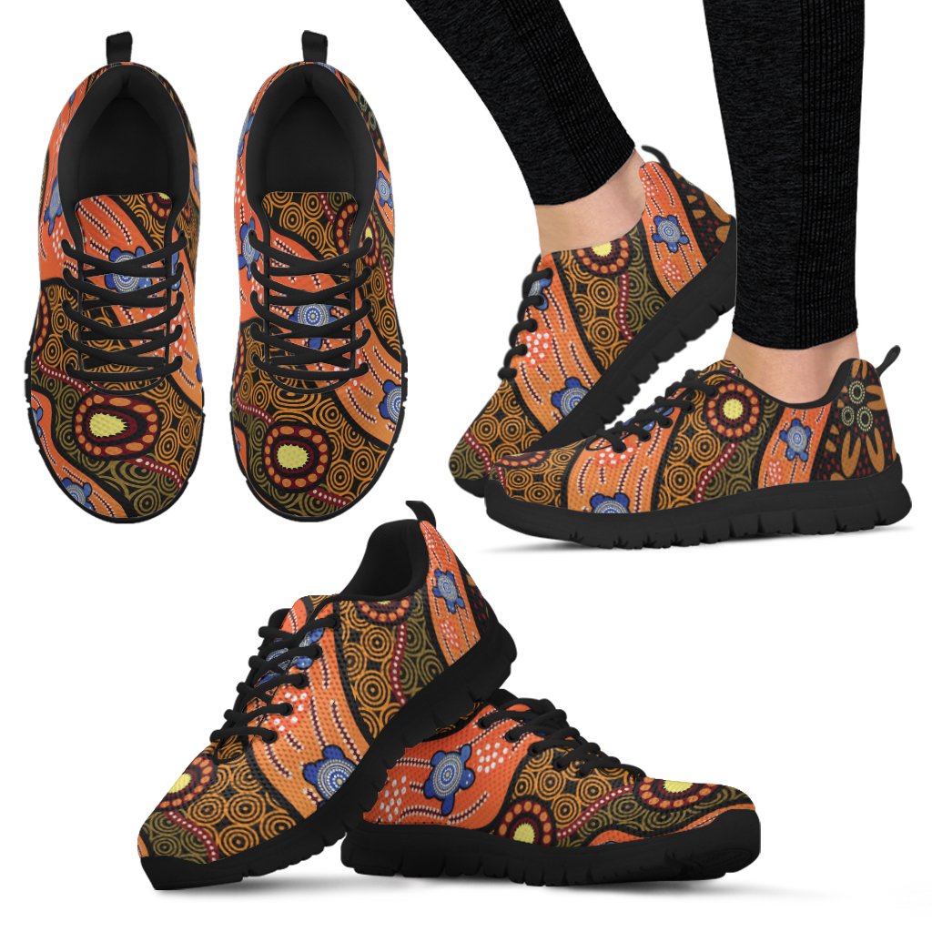 Sneakers - Aboriginal Dot Unique Style Turtle - Vibe Hoodie Shop