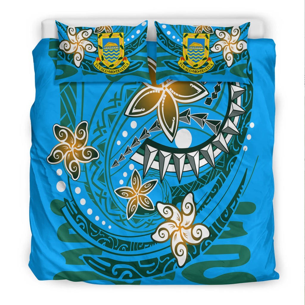 Tuvalu Polynesian Bedding Set - Spring Style Blue Color - Vibe Hoodie Shop