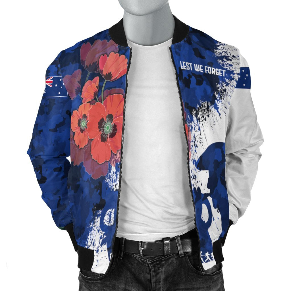 Custom ANZAC Men's Bomber Jacket - ANZAC Day 2021 - Vibe Hoodie Shop