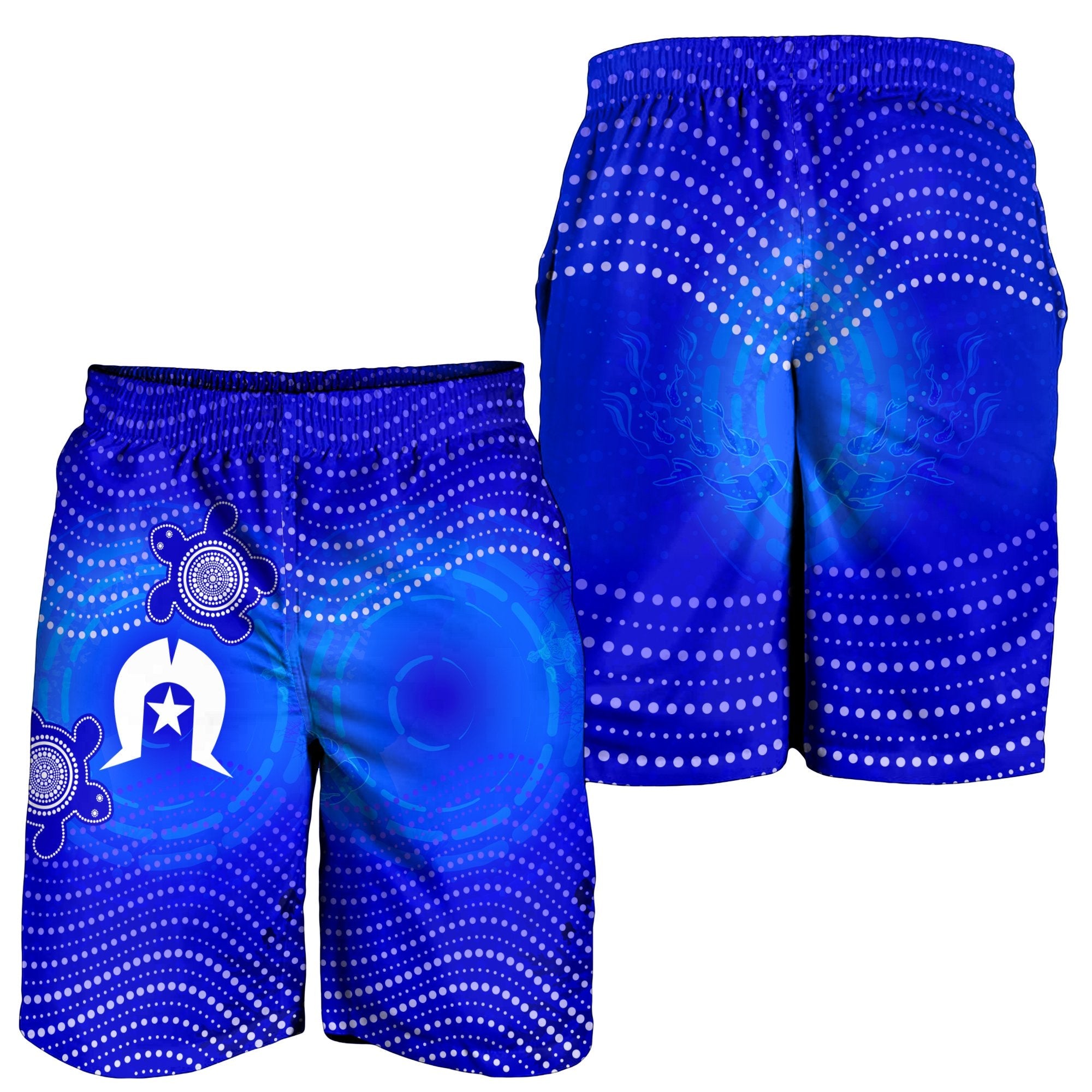 Custom Torres Strait Islanders Men's Shorts - Torres Symbol With Indigenous Turtle - Vibe Hoodie Shop