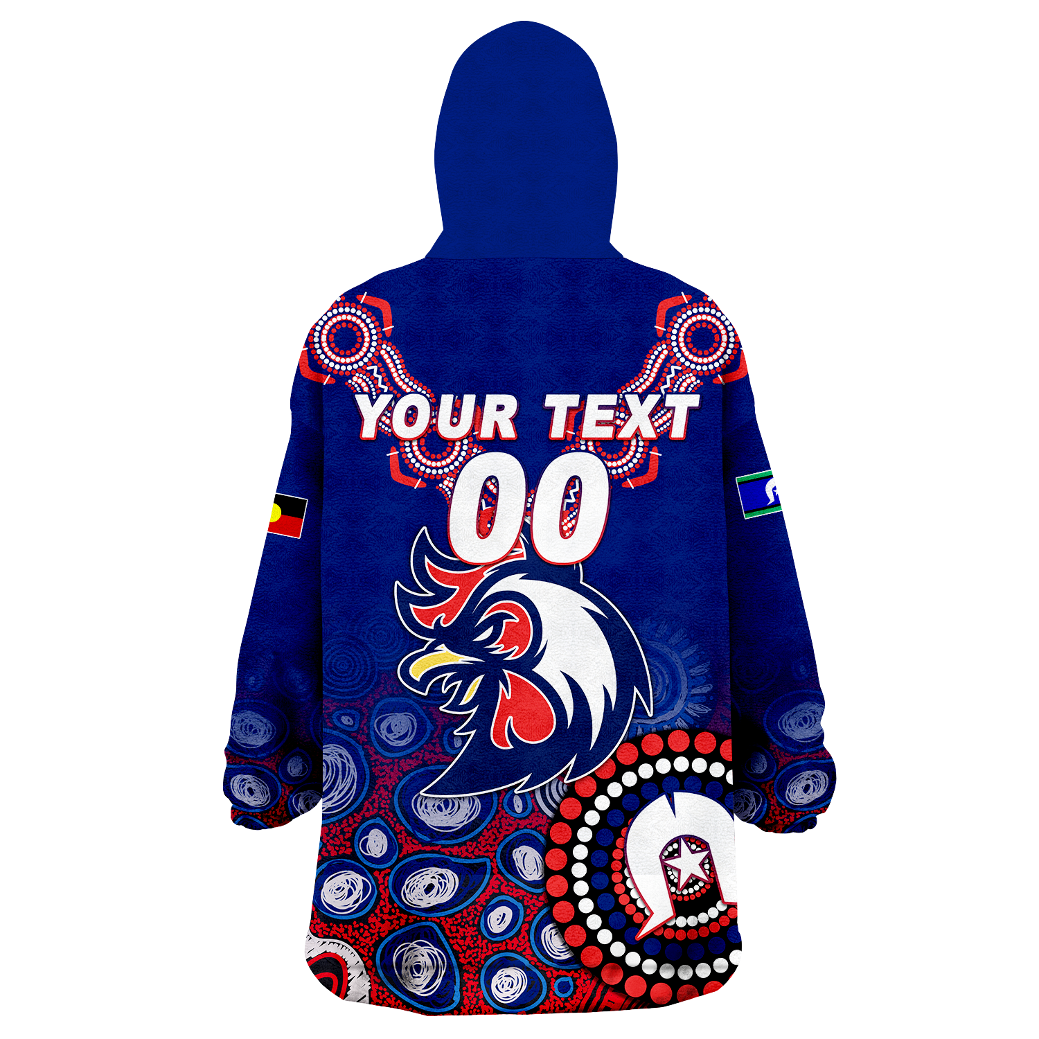 (Custom Personalised) Roosters Rugby NAIDOC 2022 Aboriginal Wearable Blanket Hoodie - - Vibe Hoodie Shop