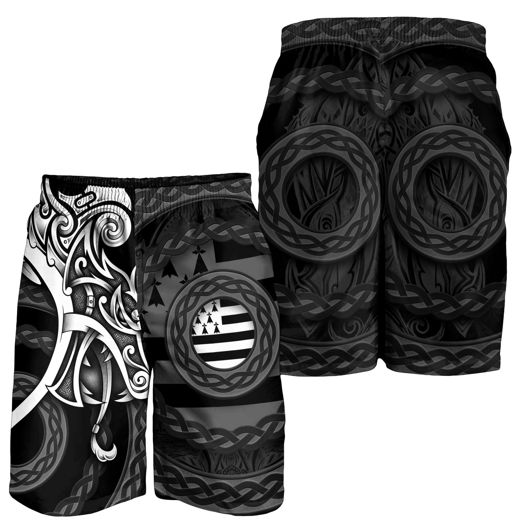 Brittany Celtic Men's Shorts - Fury Dragon Celt - Vibe Hoodie Shop