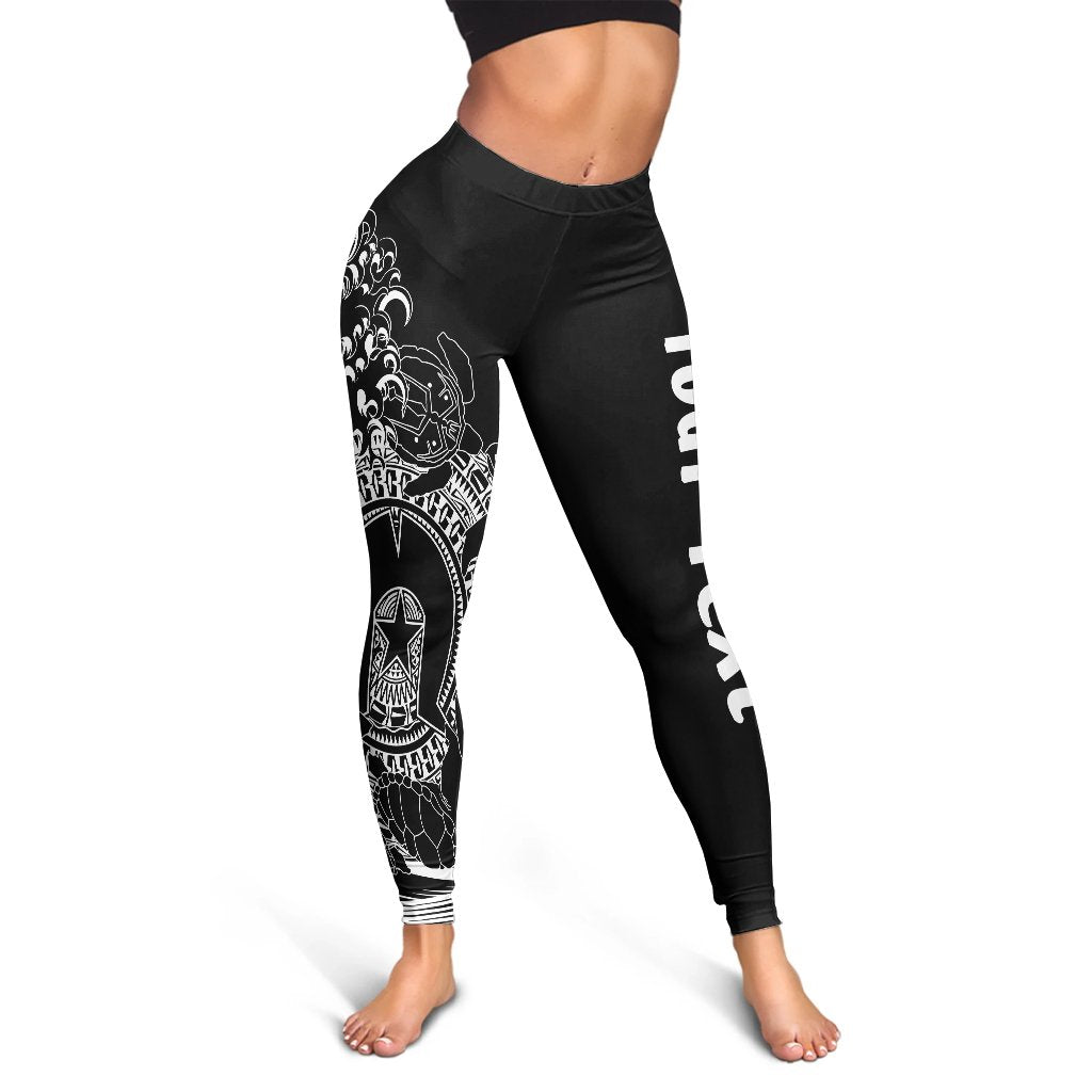 Custom Aboriginal Leggings, Torres Strait Islands in Wave (Black) - Vibe Hoodie Shop