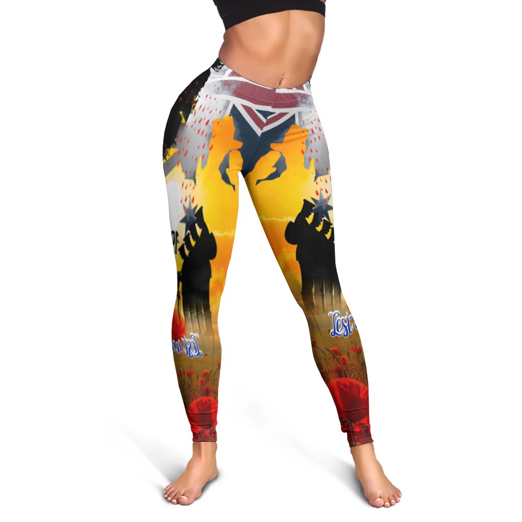 Leggings - ANZAC Day 2021 World War II Commemoration 1939 - 1945 - Vibe Hoodie Shop