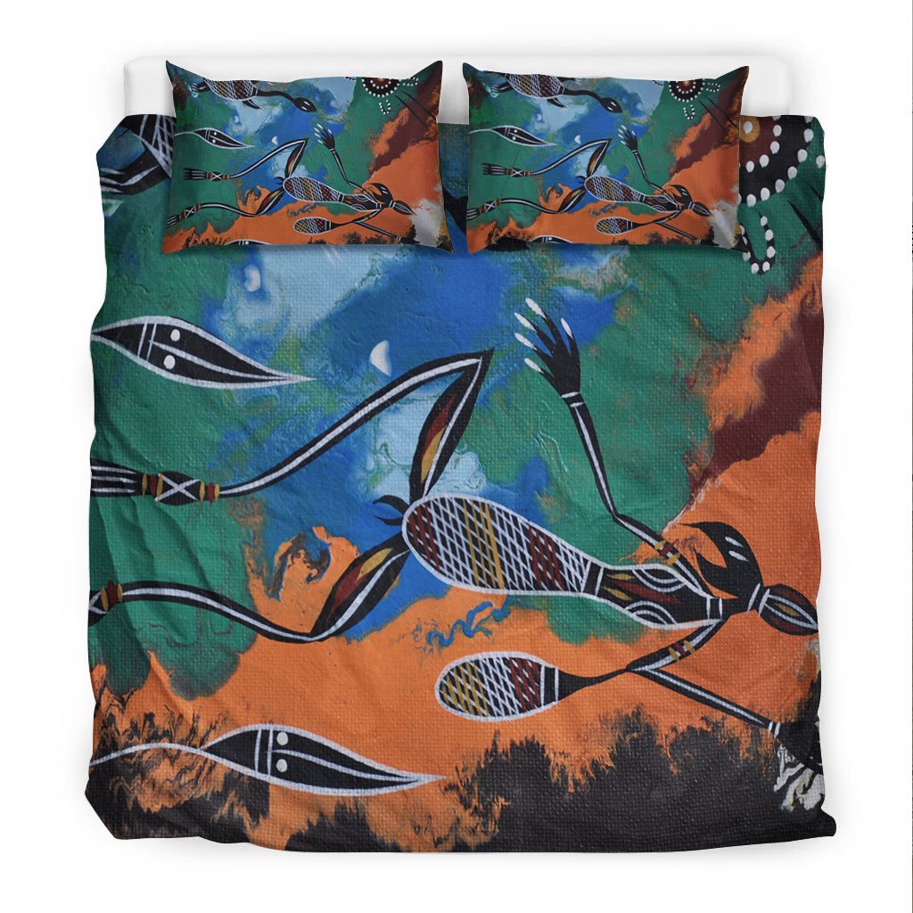 Aboriginal Bedding Set - Aboriginal Dot Art Painting Style - Vibe Hoodie Shop