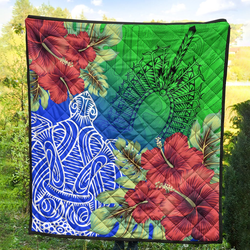 Torres Strait Islanders Quilt - Ocean Hibiscus - Vibe Hoodie Shop