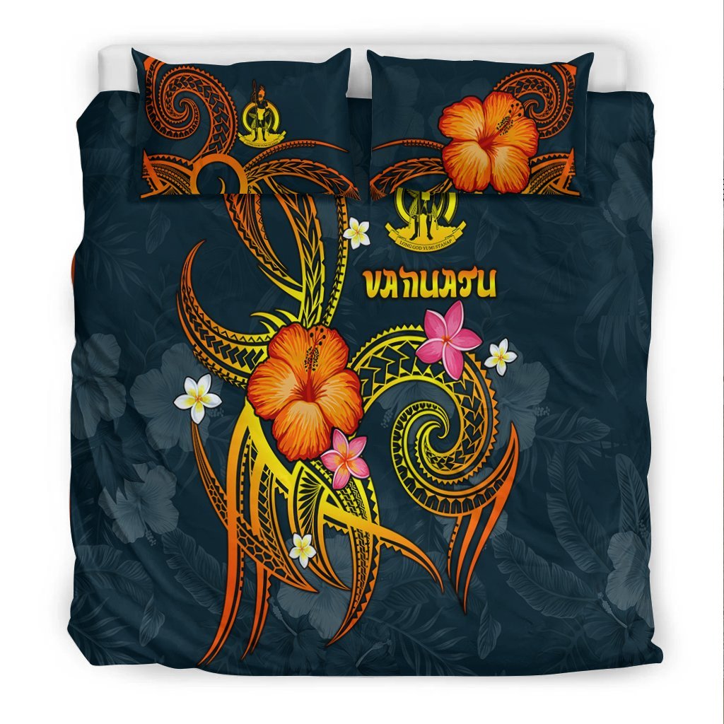 Vanuatu Polynesian Bedding Set - Legend of Vanuatu (Blue) - Vibe Hoodie Shop