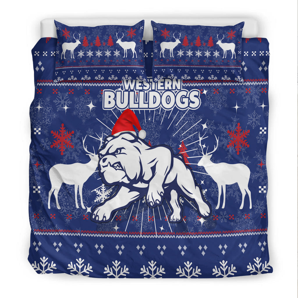 Western Bulldogs Bedding Set - Christmas Ugly Style - - Vibe Hoodie Shop