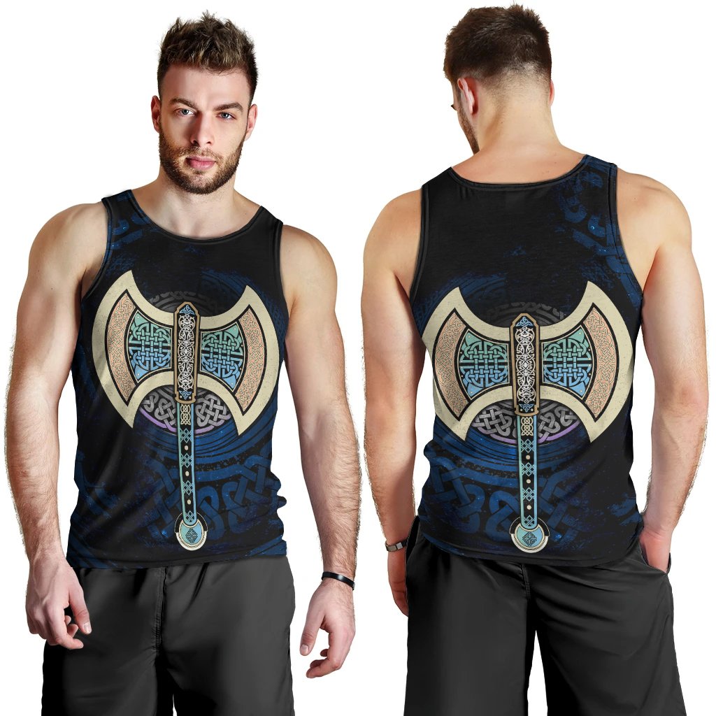 Celtic Knotwork Labrys Men's Tank Top - Vibe Hoodie Shop