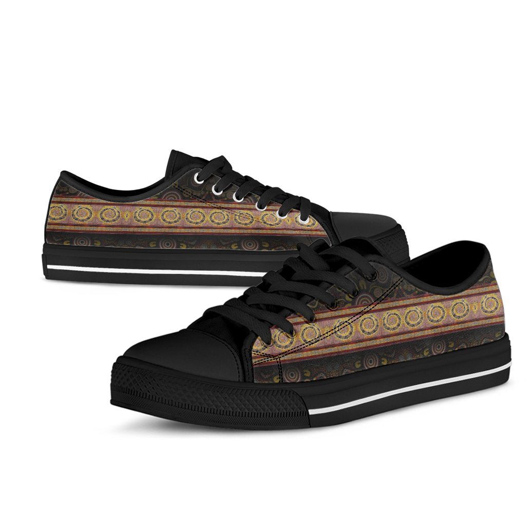 Aboriginal Low Top - Snake Dot Panting Art - Vibe Hoodie Shop