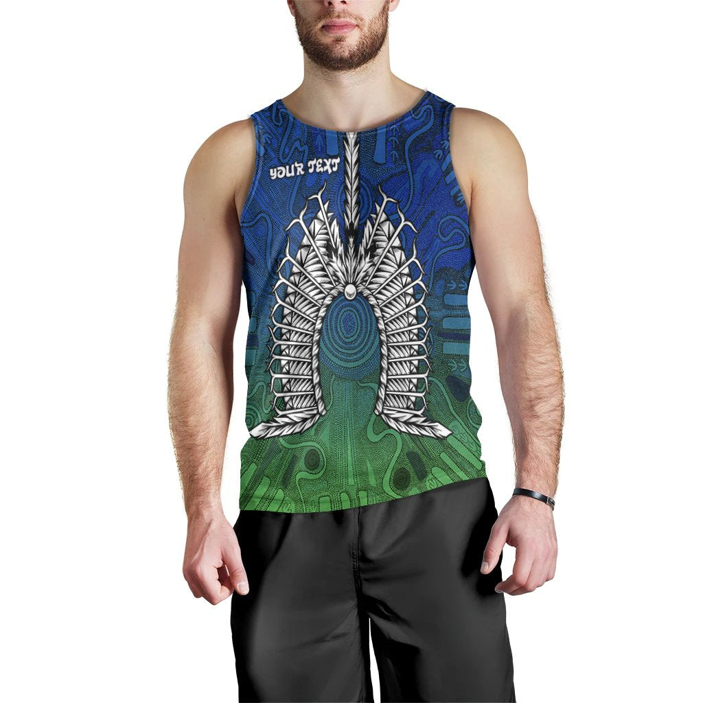 (Custom Text) Torres Strait Islanders Men's Tank Top - Dhari Mask - Vibe Hoodie Shop