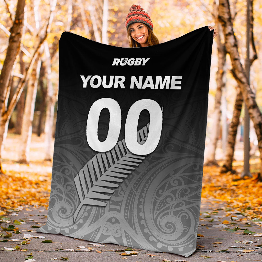 (Custom Personalised) New Zealand Rugby Blanket - Maori Tribal - - Vibe Hoodie Shop