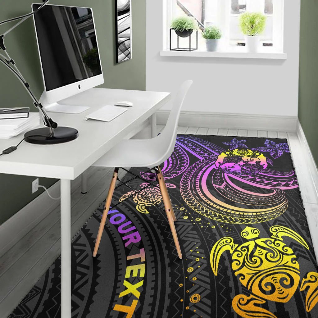 Tonga Custom Personalised Area Rug - Pink Turtle - Vibe Hoodie Shop