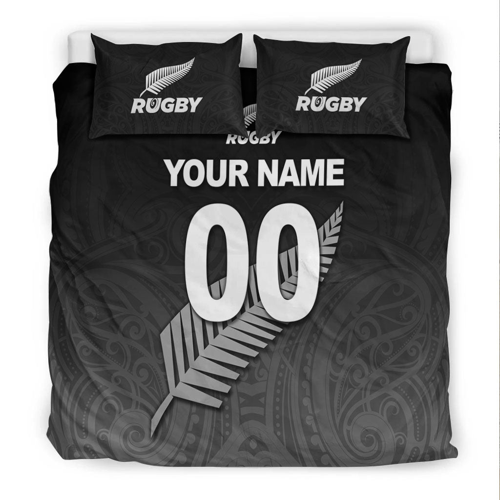 (Custom Personalised) New Zealand Rugby Bedding Set - Maori Tribal - - Vibe Hoodie Shop