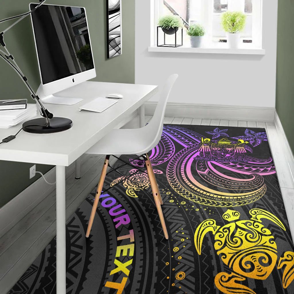 Fiji Custom Personalised Area Rug - Pink Turtle - Vibe Hoodie Shop