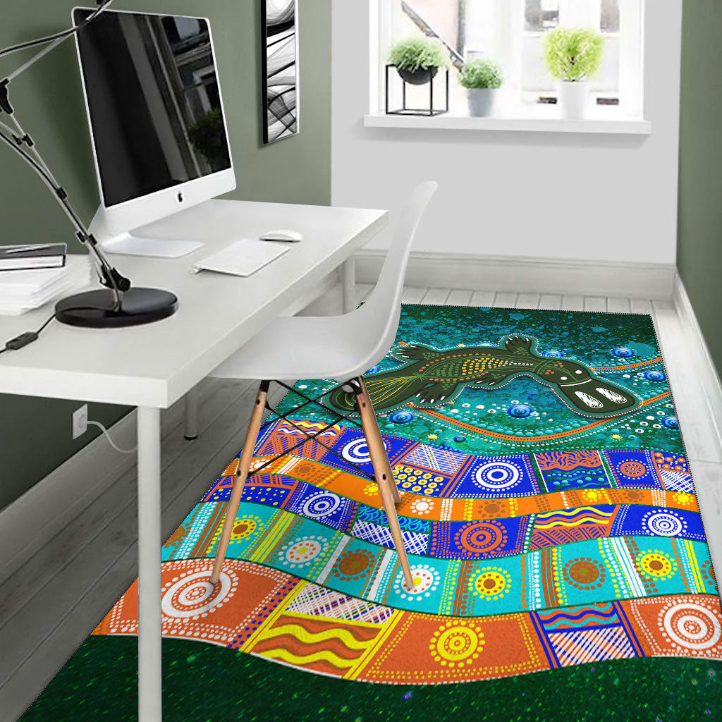 Aboriginal Platypus Painting Area Rug - - Vibe Hoodie Shop