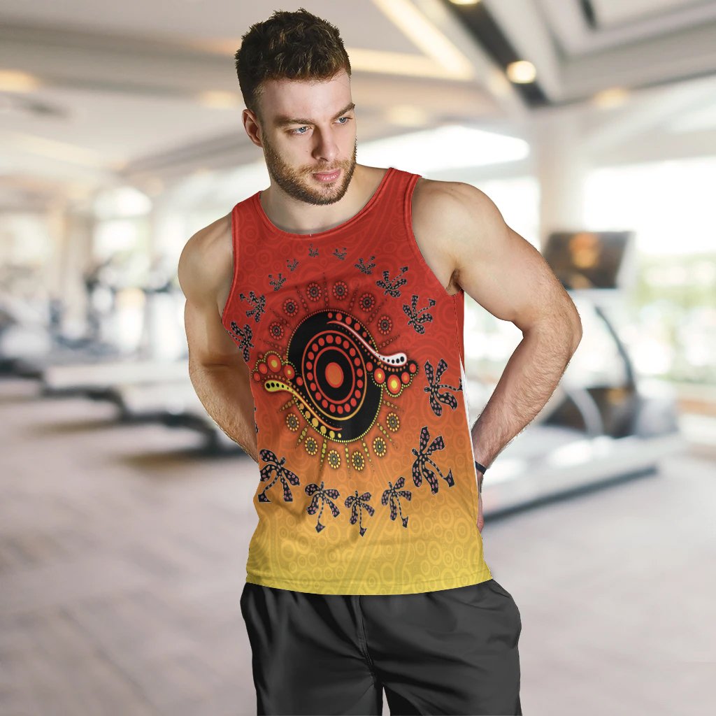 Aboriginal Men Tank Top - Circle Pattern - Vibe Hoodie Shop