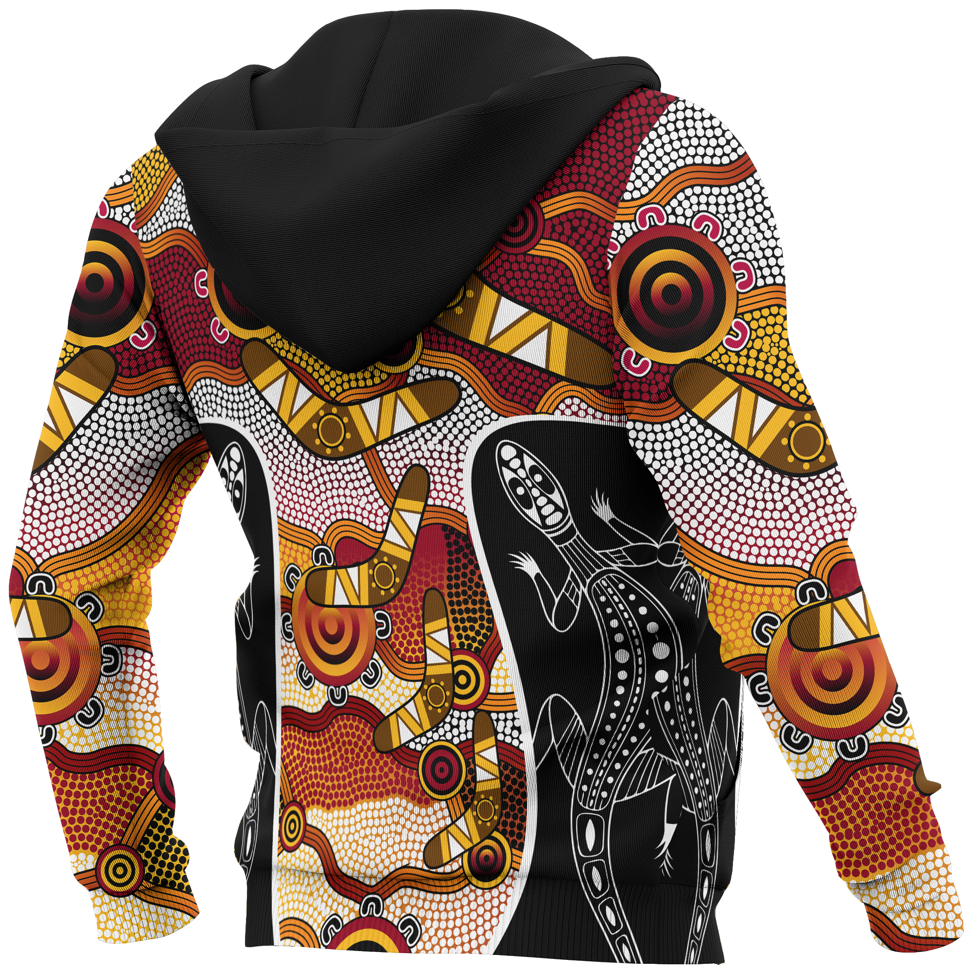 Aboriginal Zip Up Hoodie, Boomerang Patterns Circle Dot Painting - Vibe Hoodie Shop