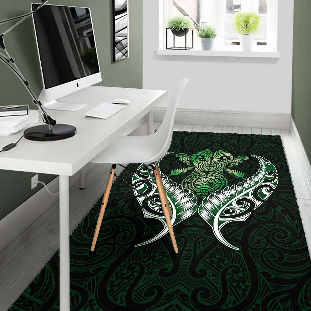 New Zealand Silver Fern Area Rug Green - - Vibe Hoodie Shop