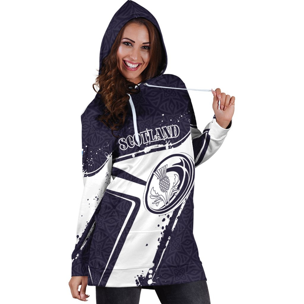 (Custom Text) Scotland Rugby Personalised Hoodie Dress - Scottish Rugby - Vibe Hoodie Shop