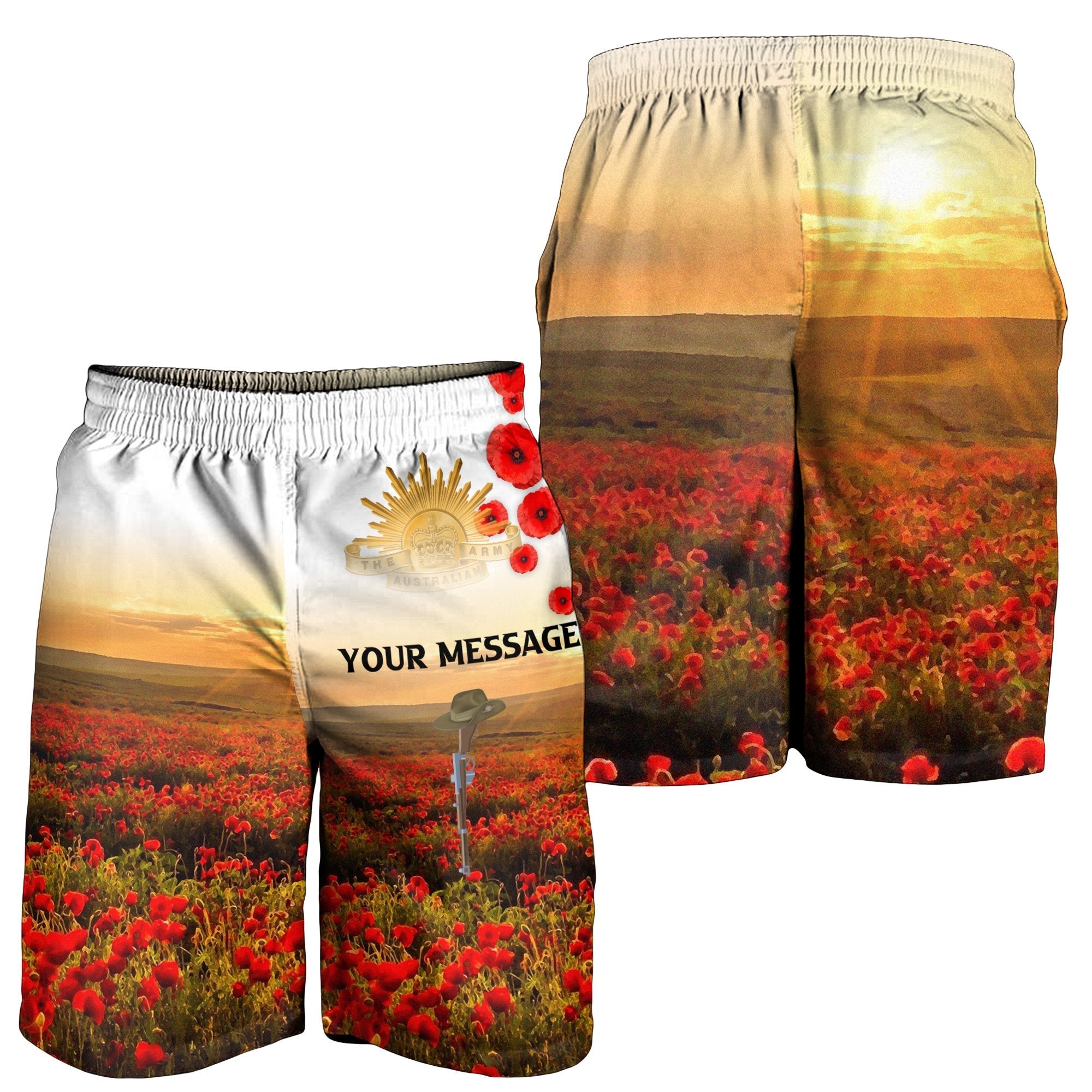 Custom ANZAC Day 2021 Men's Shorts - We Will Remember Them - Vibe Hoodie Shop