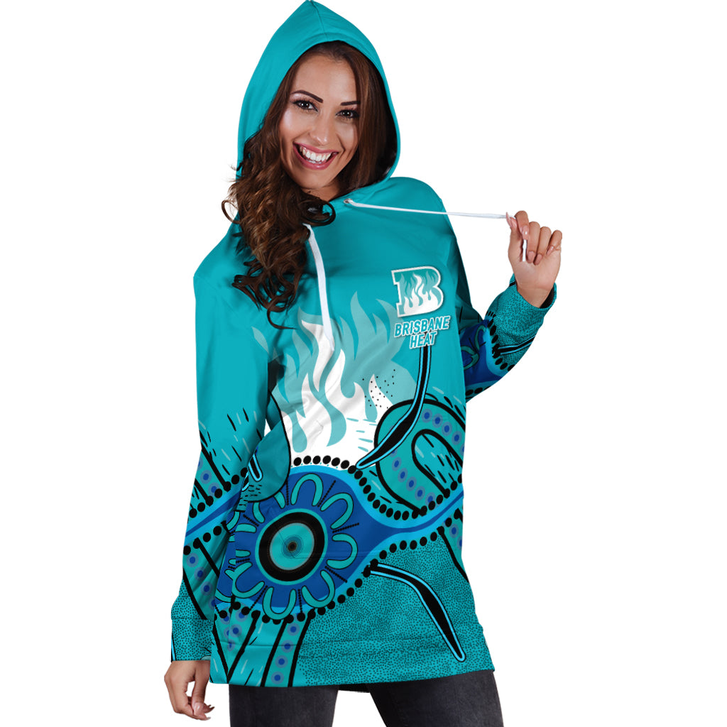 Brisbane Heat Aboriginal Cricket 2022 Hoodie Dress - - Vibe Hoodie Shop