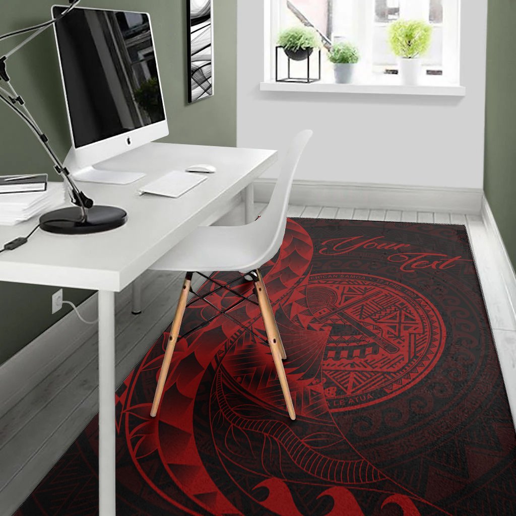 American Samoa Area Rug - Custom Polynesian Pattern Style Red Color - Vibe Hoodie Shop