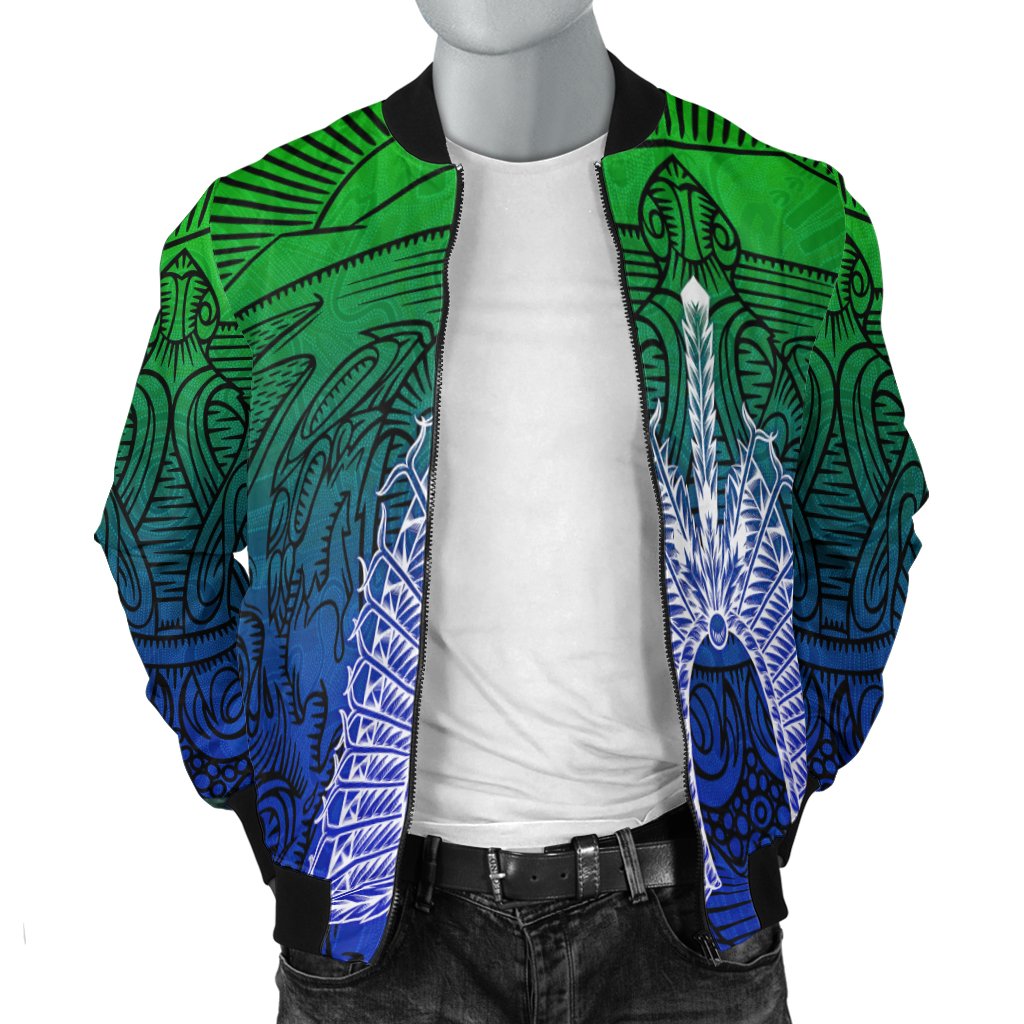 Torres Strait Islanders Men's Bomber Jacket - Turtle and Dhari Mask - Vibe Hoodie Shop