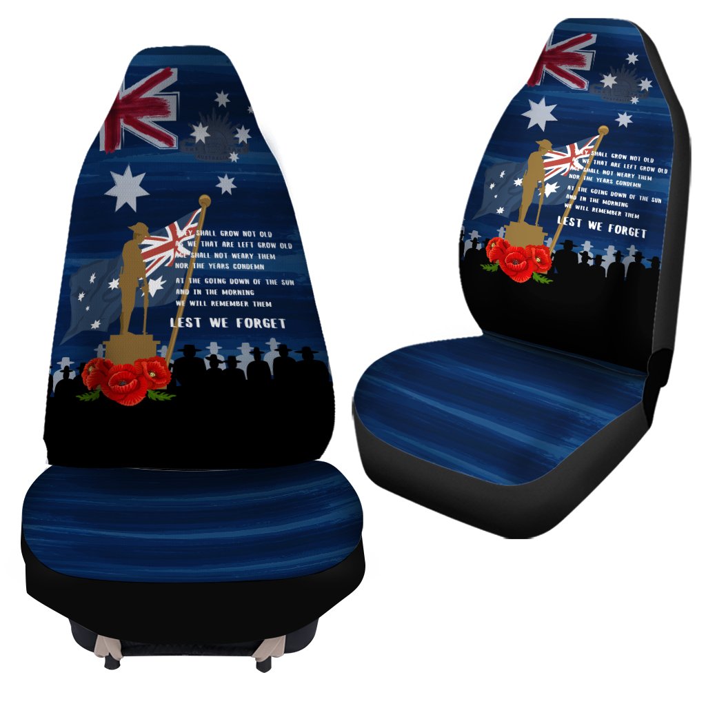 ANZAC Car Seat Covers - Always Remember Australian ANZAC Day - Vibe Hoodie Shop