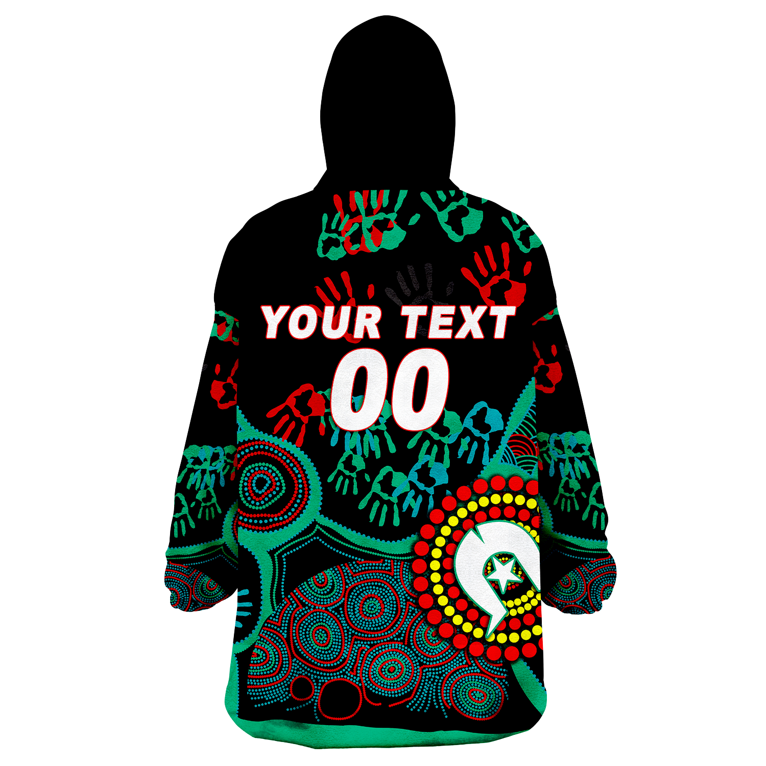 (Custom Personalised) NAIDOC Week 2023 Aboriginal Art For Our Elders Wearable Blanket Hoodie - - Vibe Hoodie Shop