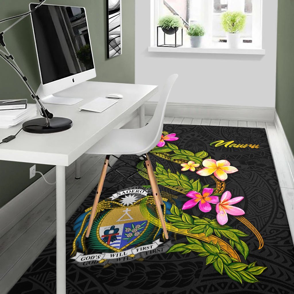 Nauru Polynesian Area Rug - Plumeria Tribal - Vibe Hoodie Shop