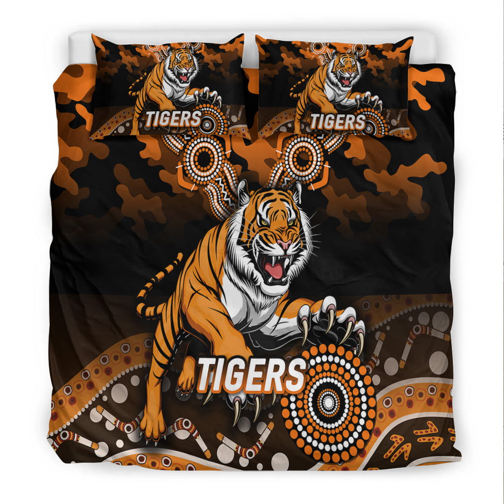 Tigers Rugby ANZAC Day Camouflage Indigenous Art Bedding Set - - Vibe Hoodie Shop