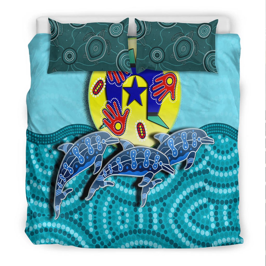 Aboriginal Bedding Set - Aboriginal Dolphin - Vibe Hoodie Shop