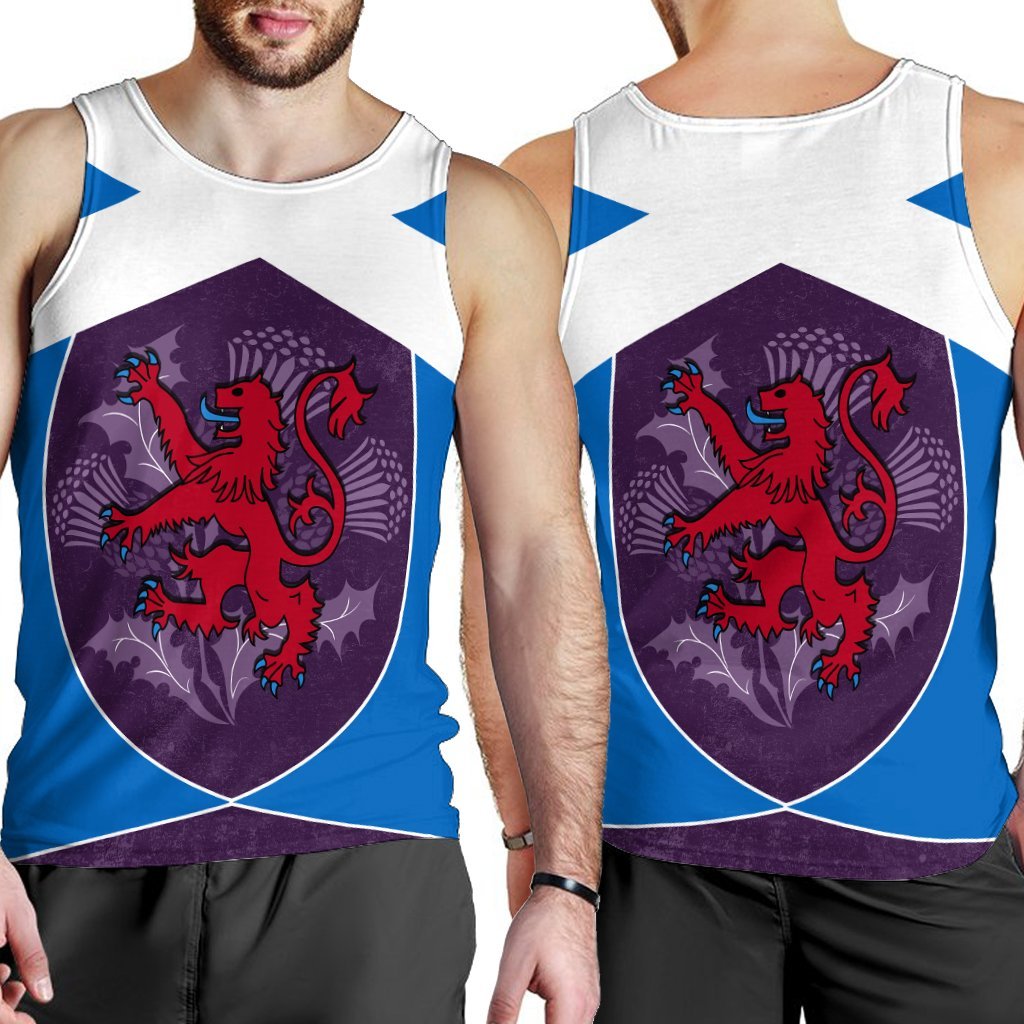 Scotland Men's Tank Top - Scottish Flag And Lion - Vibe Hoodie Shop