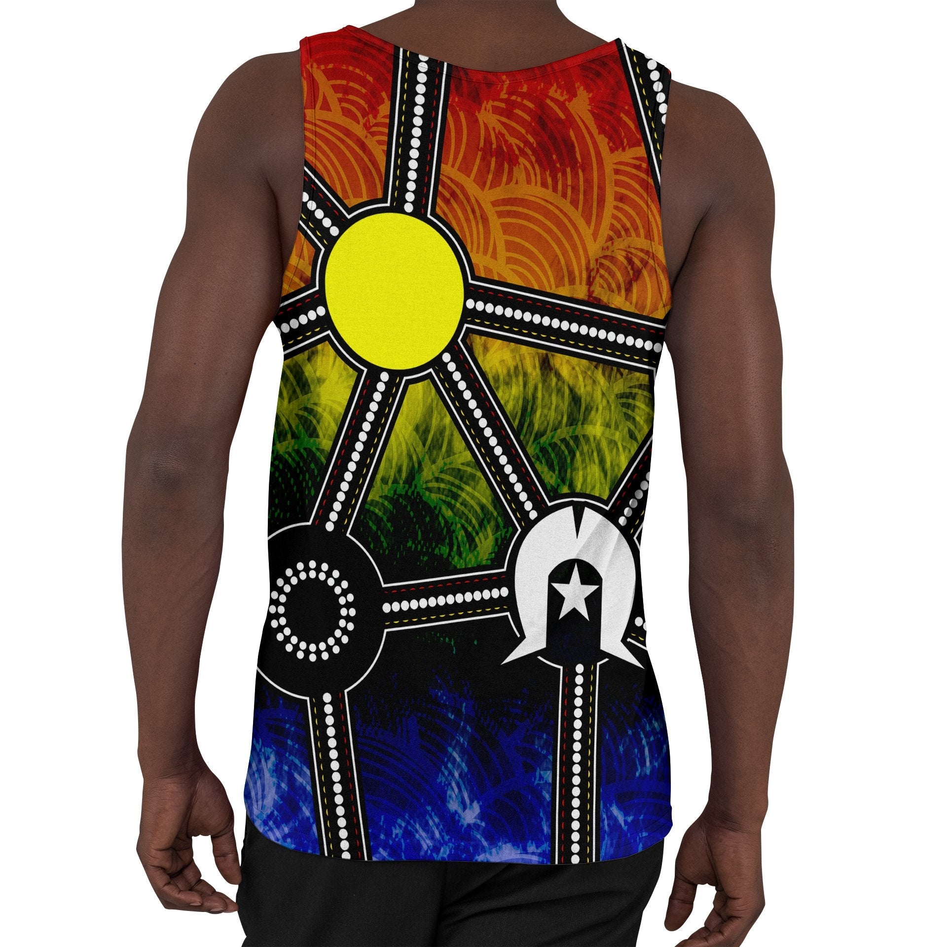 NAIDOC Week 2021 Men's Tank, Aboriginal Geometric Style - Vibe Hoodie Shop