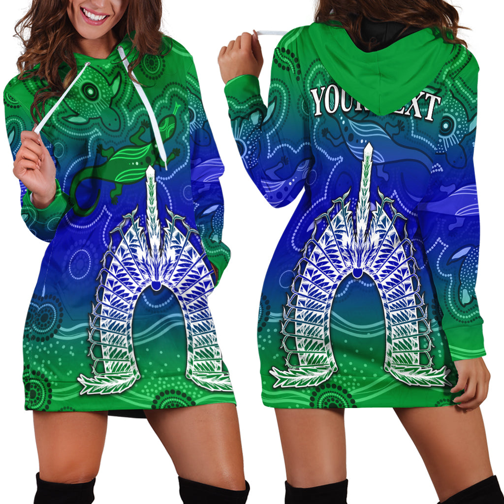 (Custom Personalised) Torres Strait Islands Hoodie Dress Aboriginal Art Lizard Symbol Peace - Vibe Hoodie Shop