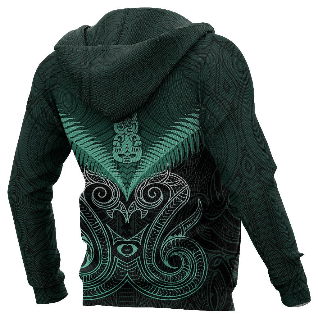 Maori Manaia New Zealand Hoodie Turquoise - Vibe Hoodie Shop