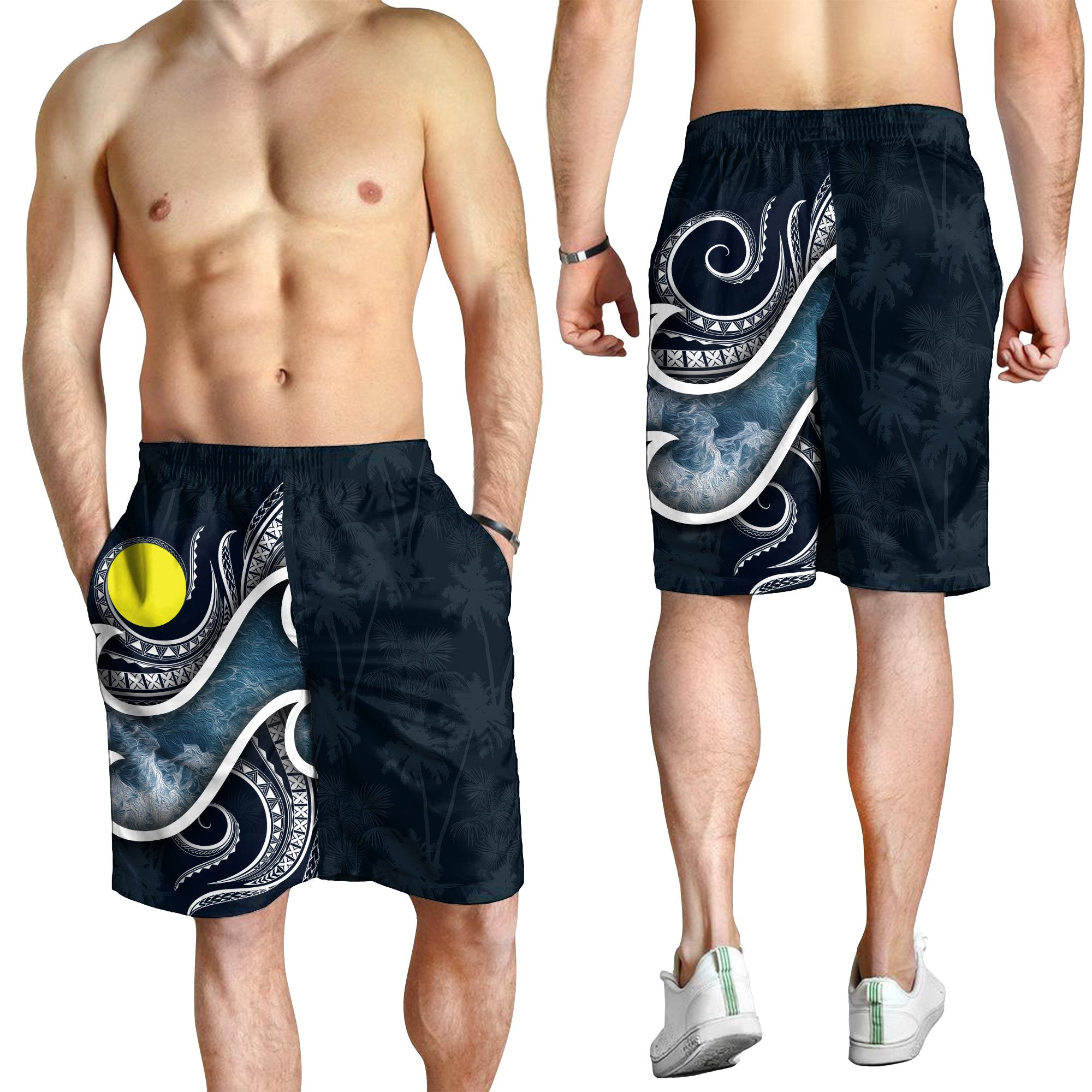 Palau Polynesian Men's Shorts - Ocean Style - Vibe Hoodie Shop