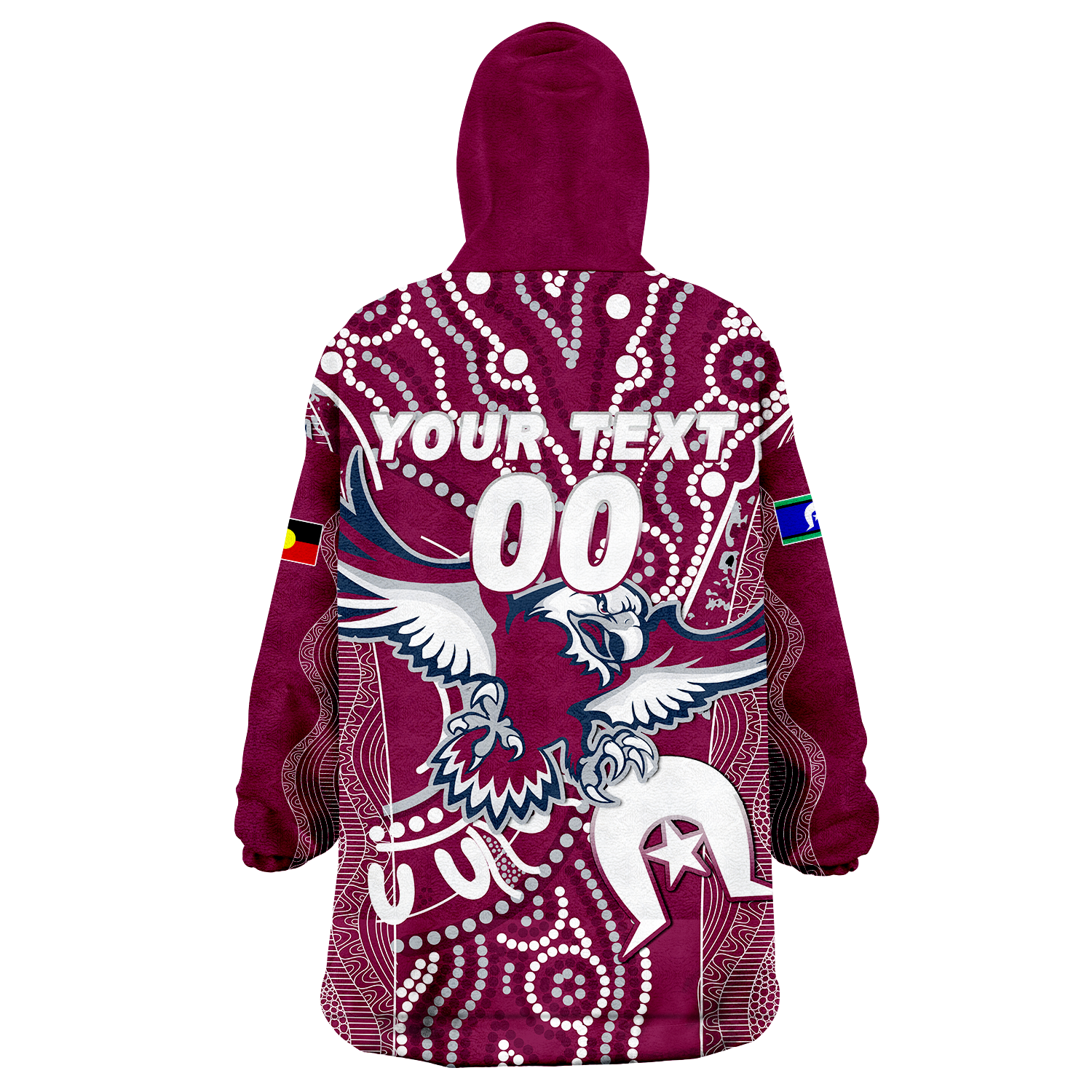 (Custom Personalised) Sea Eagles Rugby NAIDOC 2022 Aboriginal Wearable Blanket Hoodie - - Vibe Hoodie Shop