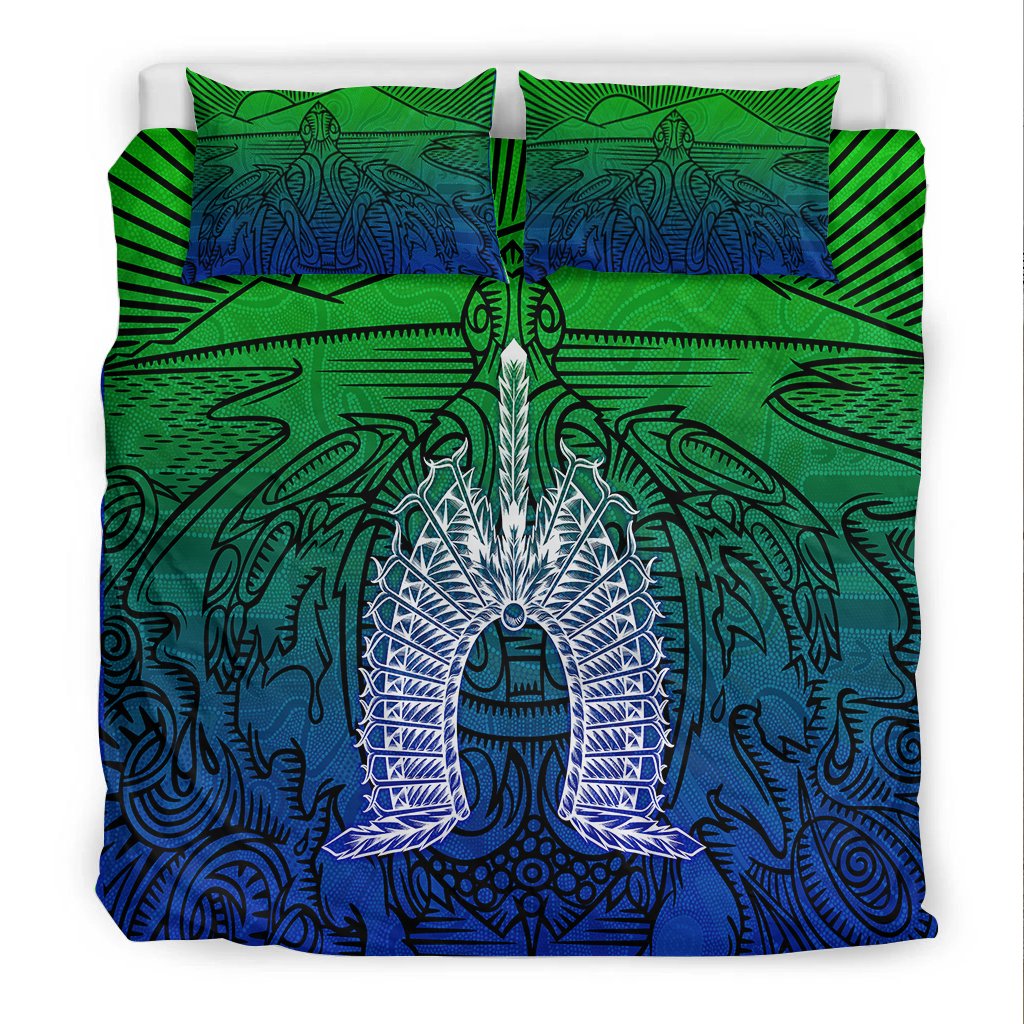 Torres Strait Islanders Bedding Set - Turtle and Dhari Mask - Vibe Hoodie Shop