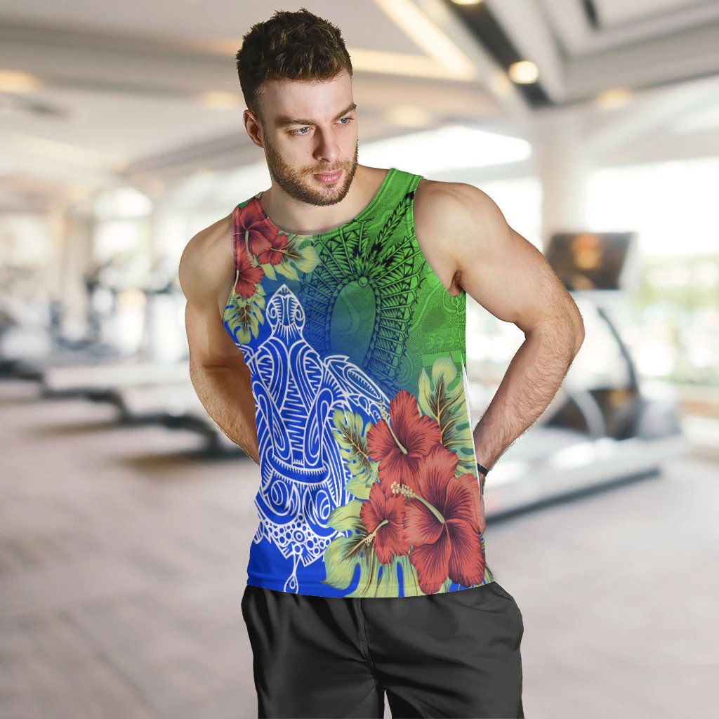 Torres Strait Islanders Men's Tank Top - Ocean Hibiscus - Vibe Hoodie Shop